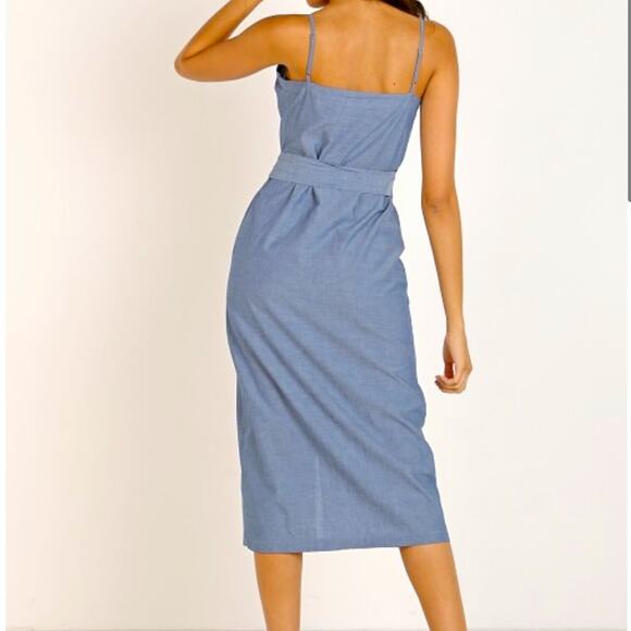 LACAUSA xAnthropologie Chambay Spaghetti Strap Belted Button Down Dress SzXS NWT - Picture 11 of 16